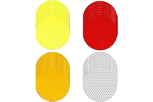 SYHSYC 40 Pezzi Nastro Riflettente Adesivo Riflettore Adesivo Riflettore Adesivo Bicicletta Rotondo 5 cm Adesivo Riflettente per Bici Auto Casco Moto Passeggino Catadiottro Moto