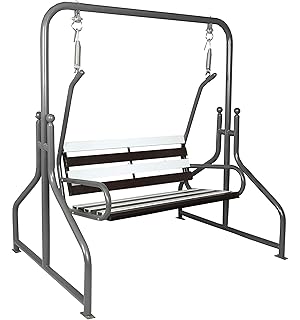 Kaushalendra Indoor Metal 2-Seater Swing with Stand - 300 kg Capacity, Gray (49 x 61 x 67 Inch)