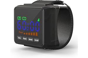 iKeener Wrist Watch Cold Laser Therapy Device,FDA Cleared Portable Red Light Therapy Device,Pain Relief,Improve Rhinitis,Promote Sleep,Reduce High Blood Sugar,High Blood Pressure,Hyperlipidemia(Black)