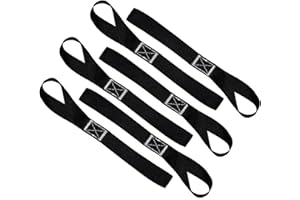 JOYAN Soft Loop Tie Down Straps, Pack of 8 Heavy Duty Webbed Nylon Lashing Loops, Load Capacity 1000 Lbs, Suitable for Motorcycles, Bicycles, Roof Racks, Black