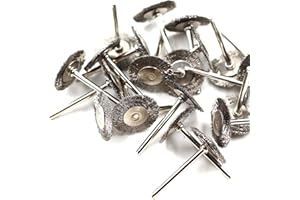 PREAMER Juego de 20 cepillos giratorios de alambre de rueda de acero de 25 mm de diámetro, compatible con broca de herramienta giratoria, vástago de 1/8 pulgadas, limpieza, pulido, preparación