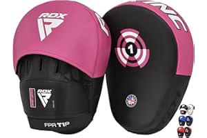 RDX Colpitori Boxe Guanti da Passata, Maya Hide Pelle, Scudo Sciopero Gancio Jab Boxing Pao Pads, Coppia Focus Pastiglie per Sparring Muay Thai Kickboxing MMA Arti Marziali Taekwondo Allenamento