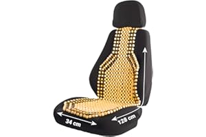 ‎HP AUTOZUBEHÖR HP Autozubehör 19117 Holzkugel-Sitzauflage Beige, 128 x 34 cm