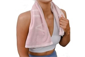 AURORA ATHLETICA Organic Cotton Gym Towel - Soft & Absorbent for Sweat - Silver Infused - Women's Yoga & Gym Towel (Pink) - 31.5 X 15.75 inch