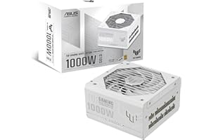 ASUS TUF Gaming 1000W Gold White Edition – Bloc d'alimentation (1000 Watt, modulable, 80+ Gold, ATX 3.1, PCIE 5.1, Ventilateurs axiaux à Double roulement à Billes, Revêtement Protecteur PCB)