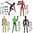 NHCDFA Action Figure Toys, Action Figure, Action Figures 3D Printed Dummy 13 Action Figure Articulated Lucky 13 Gift for Collectors Desktop Decorations (Black(5 Pcs))
