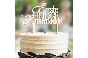 UTEFIF Cake Topper Holz - Erste Heilige Kommunion, Torten Topper Tortendeko, Tortendeko Party Dekoration Supplies für Junge Mädchen