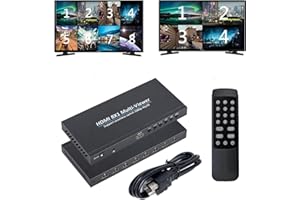 GKRONG HDMI Quad MultiViewer 8x1, Switcher senza soluzione di continuità 8 in 1 Out con telecomando IR, supporto 1080p 4K @30Hz e 6 modalità di visualizzazione
