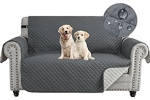 ‎YSTYLE Ystyle Sofa Überzug 2 Sitzer - wasserdichte Sofabezug Mit Armlehnen, Sofaschoner rutschfest, Sofaüberwurf, Couch Überzug, Sofaschutz, Sofa Cover Protector Für Haustier Katze Hunde, Dunkelgrau