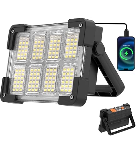 FARO LED PANNELLO SOLARE RICARICABILE 100W A 500W INDICATORE CARICA