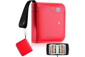 JoyHood Classeur Cartes Compatible avec TCG Cartes, Album Carte, Livre Rangement Carte Collection, Porte Cartes à Collectionner, Capacité de 90 Cartes (Rouge Pokédex)