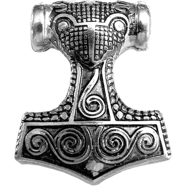 Thors Hammer Anhänger Aus 925 Sterling Silber – Wikinger-Amulett Mjölnir Mit Widderkopf, 20x12 Mm