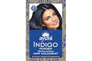 Ayumi Organic Indigo Powder | Combats Hair Damage & Prevents Hair Fall | Dark Blue Hair Dye | 100% Natural Hair Dye No Chemicals Hair Colour Mask| Colouring Powder with Scalp Nourishment | 100g
