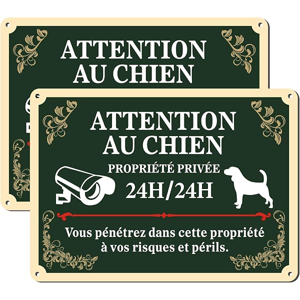 Plaque Teckel "Ici C'est Chez Moi" - Panneau Aluminium 15x20cm Attention Au Chien Monte La Garde