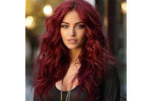 BERRYLION Synthetic Wigs for Women|Curly Wigs for Black Women&White Women|Wig for Daily Use (Wine Red)