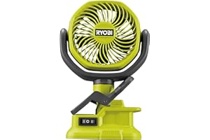 ‎RYOBI Ryobi RCF18-0 Bezprzewodowy Wentylator Zaciskowy ONE+, 18V, 10 cm Gołe Narzędzie, Hyper Green