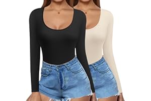 Ekouaer Tshirt Femme Hsous-vêtement Thermique à Manches Longues Hiver 2pcs, S-XXL