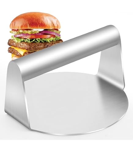 Auncode Presse à Burger En Acier Inoxydable, 1.6kg Sash Burger Presse