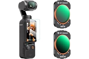 K&F Concept Kit Filtros Magnéticos Variable ND2-32 (1-5 Stops) + ND32-512 (6-9 Stops) Compatible con dji Osmo Pocket 3 Creator Combo (Aluminio)