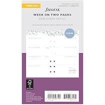 Filofax Personal Confetti 2026 Week-to-View Diary Refill - 5 Languages, Pink/Charcoal Design, 95x171mm Paper - View #8