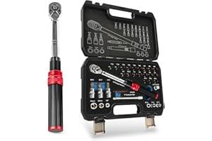 DITTYBUY Clé Dynamométrique 1/4" 2-24 Nm Clé Dynamométrique pour Vélo et Moto, Micro Réglage 0,1 Nm, Précision d'erreur ± 3 % avec Tige d'extension, Douilles Hexagonales et Torx, Adaptateur 1/4" F-3/8" M