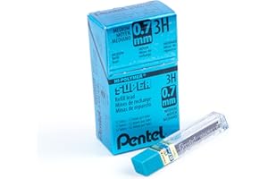 Pentel 50-3HX set de 12 estuches de 12 minas 0.7 mm 3H para portaminas