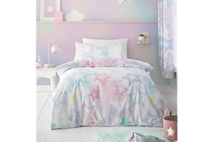 Catherine Lansfield Ombre Stars Dwustronna poszewka na kołdrę z poszewką na poduszkę, biała