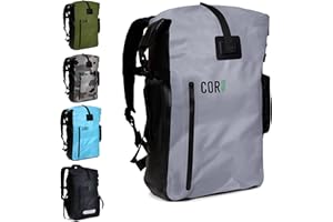 COR SURF COR Mochila de bolsa seca impermeable con funda acolchada para portátil |40 litro| Gris| Verde (gris, 40 L)