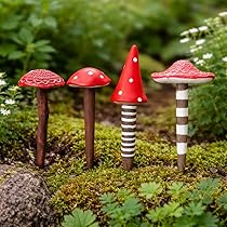 Abaodam 100pezzi Funghi Decorativi Resina Per Decorazione Di Bonsai e Accessori Per Paesaggi Ornamenti Colorati Per Casa e Ufficio