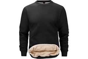Tansozer Hommes Sweatshirts Doublés Hiver Polaire Pulls Chauds Manches Longues
