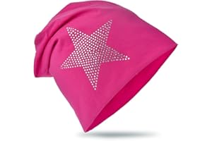 Miobo Berretto Slouchy per Bambini, Cotone, Stella con Strass