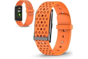Yanmis Health Fitness Tracker, Wearable Smart Bracelet for Men Women, 127 Sport Modes, Sleep Monitor, 10M Water Proof, Call Reminder, Alarm Clock, Photo Control (Orange+Silicone)