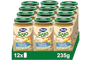 Hero Baby Tarrito Infantil - Tarritos de Verduritas con Merluz, Sin Aceite de Palma,Sin Sal Añadida, Para Bebés desde 8 Meses, Ingredientes 100% naturales, 235 g (Paquete de 12)