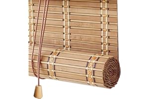 DUCHUNSHENG Tenda A Rullo Oscurante, 50 80 90 200cm Tapparella In Listelli In Bambù Naturale, Tende In Bambu Per Balcone Da Esterno, Personalizzate, Facile Da Usare, Tende Da Cucina Di Bambù Con Ganci