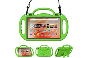 Sonlaryin Lightweight Kid-Proof Case with Strap, Handle and Kickstand for Not Fit TCL Case - Green