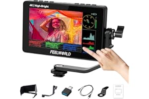 FEELWORLD F5PROX Kamera Field Monitor 5.5 Zoll 1600Nit Touchscreen 3D LUT 1920x1080 IPS 4K HDMI DSLR Camera Monitor F970 Externer Einbausatz