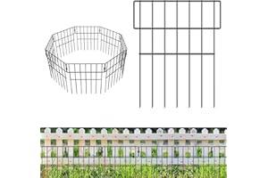 YEETEESY Metalowe ogrodzenie ogrodowe, 10 sztuk, dekoracyjny, kompletny zestaw, płot ogrodowy, metalowe elementy ogrodzenia, kute żelazo, krajobraz, ogrodzenie do rabatek kwiatowych, drzew, bariery dla zwierząt (Classic-A)