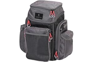 Westin W4 Backpack Plus 2 Boxes Large Titanium Black - Angeltasche, Kunstködertasche, Tasche für Kunstköder, Köderbox, Ködertasche zum Spinnfischen
