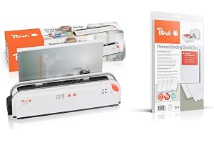 Peach termobindare DIN-A4 – testvinnare* – snabb start klar – endast 1 min. Bindningstid – enklaste och snabbaste bindningssystemet – inkl. 5 x PBT100-14 – 5 x 20 olika termalbindningsmappar