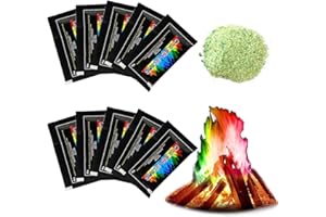 RGZD Bunte Flamme Farbwechsel Pulver für Feuerstellen, Kamine, Öfen und Outdoor-Events - 8x10g Magic Fire Pulver für Party, Halloween und Weihnachten