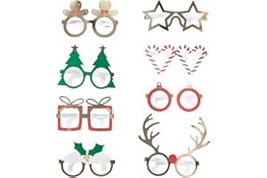Ginger Ray Novelty Themed Party Fun Glasses Festive Christmas Table Room Decorations 8 Pack, 8 Count (Pack of 1)