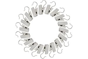 KEESIN Vorhang Clips,50 Stück Edelstahl Vorhang Clips Vorhang Klammern mit Haken für Schlafzimmer, Badezimmer, Heimdekoration(Silber)