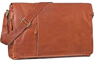STILORD 'Maximus' Sac à Bandoulière XXL cuir Unisexe Design Vintage Sacoche d'Ordinateur Portable Serviette Sac Messager en Cuir