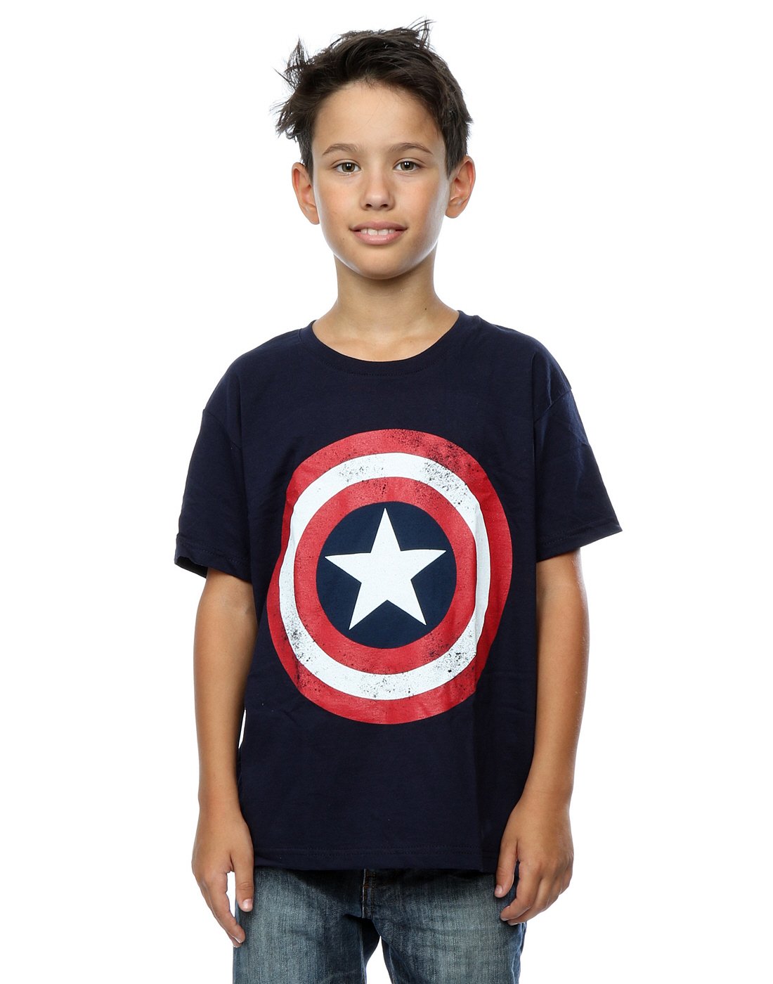 Marvel-Jungen-Captain-America-Distressed-Shield-T-Shirt