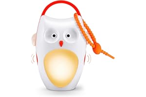 SOAIY USB Powered-Baby Sleep Soother Sound Machines, Rechargeable, Portable White Noise Sound Machine with Night Light, 8 Soothing Sounds and 3 Timers Shusher for Traveling, Sleeping, Baby Carriage (Owl)