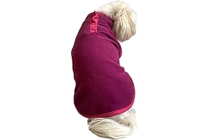 Cara Mia Dogwear Lightweight Button Neck Dog Fleece Vest Shirt Coat (XL, Purple/Pink)