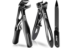 GJNL New Nail Clippers for Men, 2024 Upgrade Angled Head Toe Nails Clippers, Wide Jaw Toenail Clippers for Thick Nails, Heavy Duty Nails Cutter Easier Trimming-Fingernail Clipper for Seniors