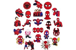 WYRFIN 23 25PCS Shoe Decoration Charms, Shoe Charms for Spiderman and Plant for Croc Charms, Cute Durable Water Proof Shoe Decoration, Bracelet Wristband Accessories/Birthday/Party/Gift