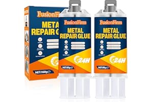 FUSIONFIRM Metallreparaturkleber, 80g Flüssigmetall Hitzebeständig, Zweikomponentenkleber Metall für Metall auf Metall, Kunststoffe, Edelstahl, DIY-Kunsthandwerk, Aluminiumlegierung, Metallrohr (160g)