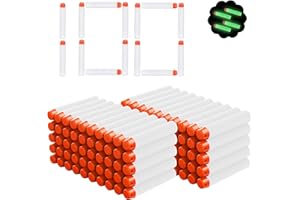 ‎AIRLAB Airlab 100er Pfeile Darts für Nerf Zubehör, Refill Darts Foam Pfeile Munition Bullets Leuchten im Dunkeln, Weiß